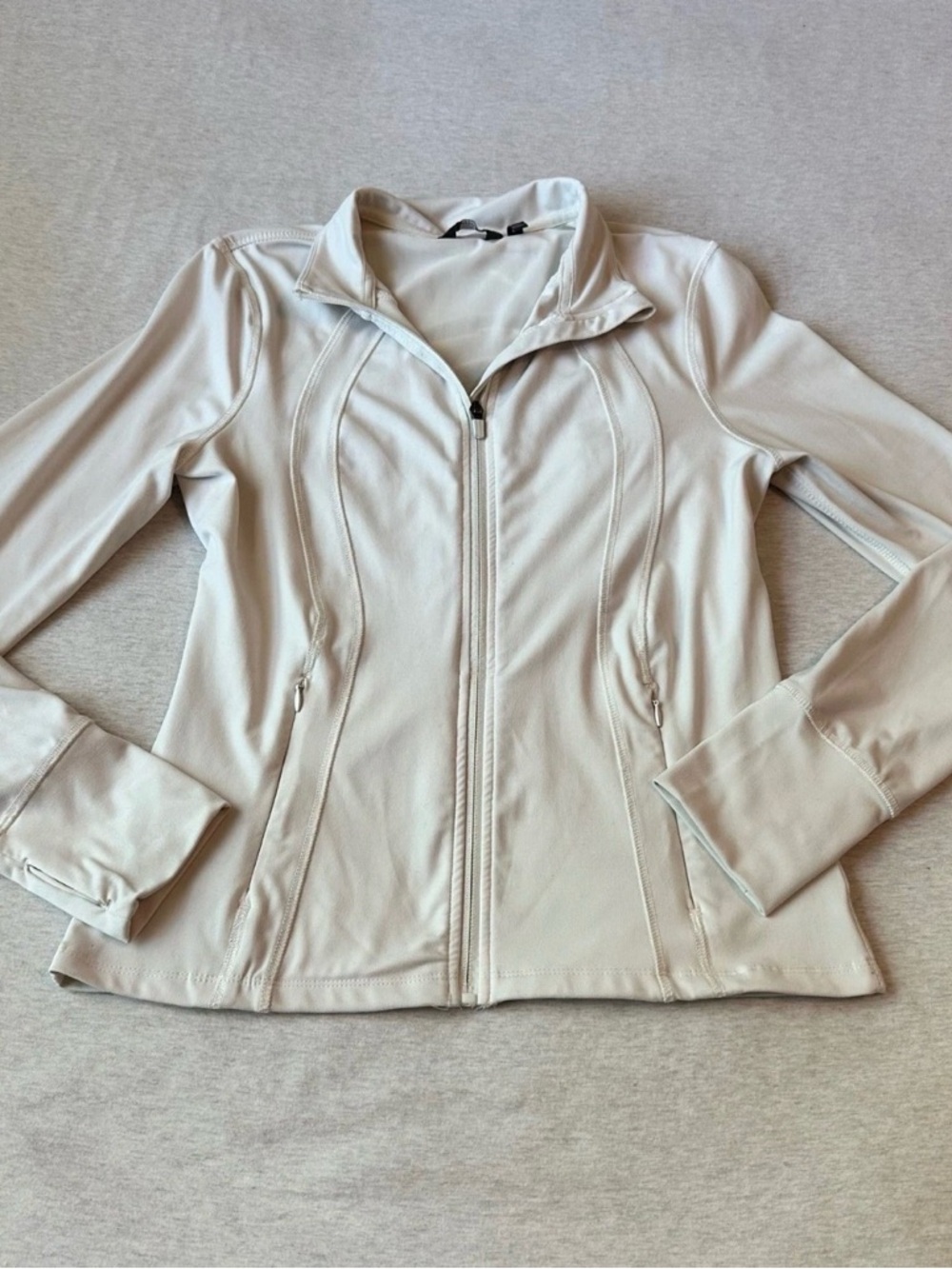 Danskin Off White Full-Zip Active Jacket